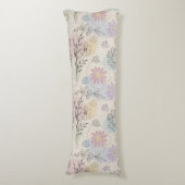 Pastel Wildflower Collage – Chic Floral Geometric ボディピロー (正面縦)