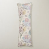 Pastel Wildflower Collage – Chic Floral Geometric ボディピロー (裏面 (縦))