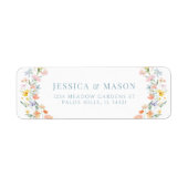 Pastel wildflower meadow flower Return Address ラベル (正面)