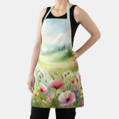 Pastel Wildflower Meadow Landscape エプロン (インサイチュ)