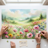 Pastel Wildflower Meadow Landscape ジグソーパズル