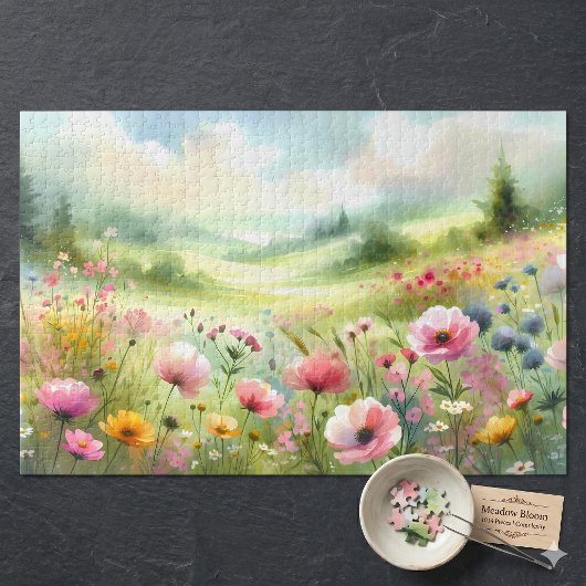 Pastel Wildflower Meadow Landscape ジグソーパズル