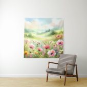 Pastel Wildflower Meadow Landscape タペストリー (インサイチュ)