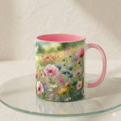 Pastel Wildflower Meadow Landscape マグカップ
