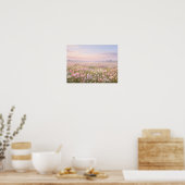 Pastel Wildflower Meadow Pastel Sunset Landscape ポスター (キッチン)