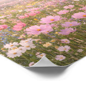 Pastel Wildflower Meadow Pastel Sunset Landscape ポスター (角)
