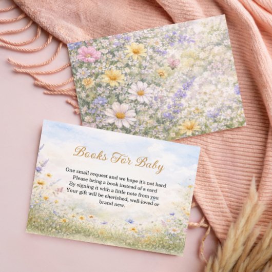 Pastel Wildflower Meadow Spring Books for Baby エンクロージャーカード