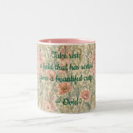 Pastel Wildflower Mug with Quote ツートーンマグカップ