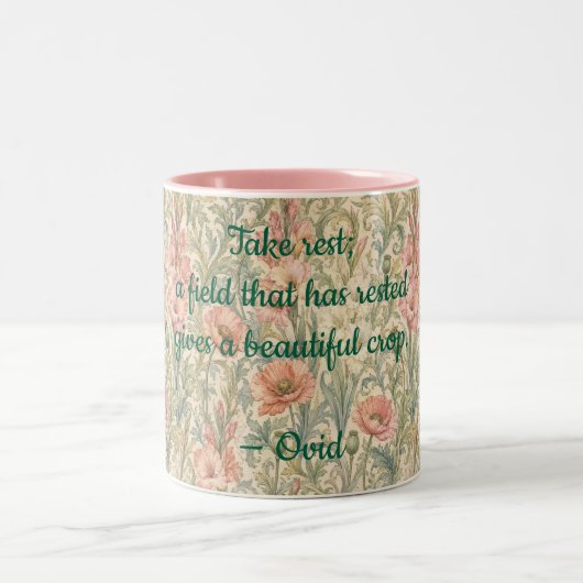 Pastel Wildflower Mug with Quote ツートーンマグカップ (中央)