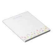 Pastel Wildflower Personalized Blue Notepad ノートパッド (アングル)