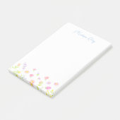 Pastel Wildflower Personalized Blue Notes ポストイット (アングル)