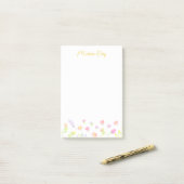 Pastel Wildflower Personalized Gold Post-It Notes ポストイット (デスク上)