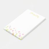 Pastel Wildflower Personalized Gold Post-It Notes ポストイット (アングル)