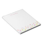Pastel Wildflower Personalized Pink Notepad ノートパッド (アングル)