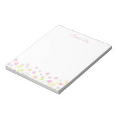 Pastel Wildflower Personalized Pink Notepad ノートパッド (回転)