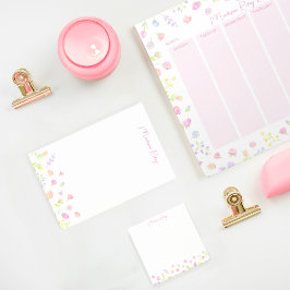 Pastel Wildflower Personalized Pink Post-It Notes ポストイット