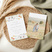 Pastel Wildflower Photo Wedding Invitation 招待状
