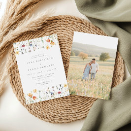 Pastel Wildflower Photo Wedding Invitation 招待状