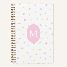 Pastel Wildflower Pink Monogram Journal Notebook ノートブック