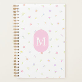 Pastel Wildflower Pink Monogram Planner プランナー手帳