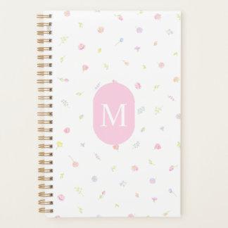 Pastel Wildflower Pink Monogram Planner プランナー手帳