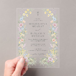Pastel Wildflower Regency Floral Garden Wedding アクリル招待状