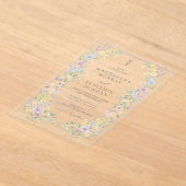Pastel Wildflower Regency Floral Garden Wedding アクリル招待状 (レイダウン)