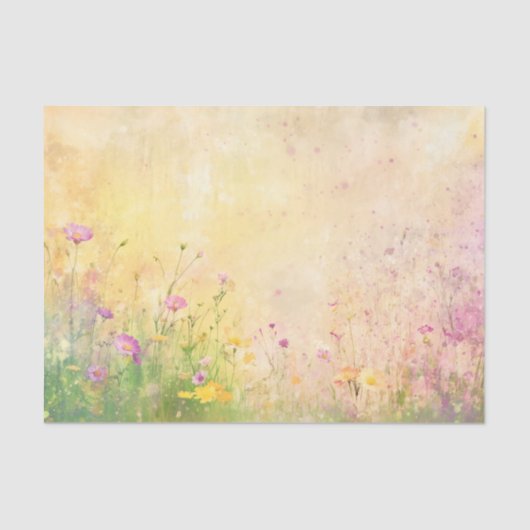 Pastel Wildflower Spring Meadow DZ5L Decoupage  薄葉紙 (正面)