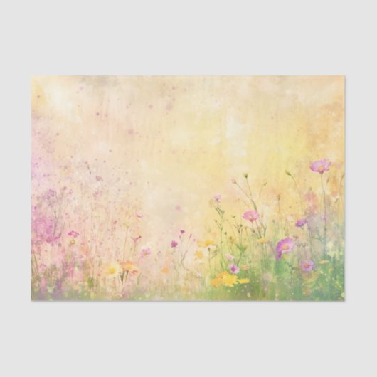 Pastel Wildflower Spring Meadow DZ5R Decoupage  薄葉紙 (正面)