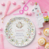 Pastel Wildflower Time for Tea Bridal Shower ペーパープレート (パーティー)