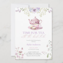 Pastel Wildflower Time for Tea Bridal Shower Party