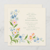 Pastel Wildflower Watercolor Floral Bridal Brunch 招待状 (正面/裏面)