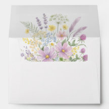 Pastel Wildflower Watercolor Floral Garden Wedding