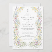 Pastel Wildflower Watercolor Floral Garden Wedding 招待状 (正面)