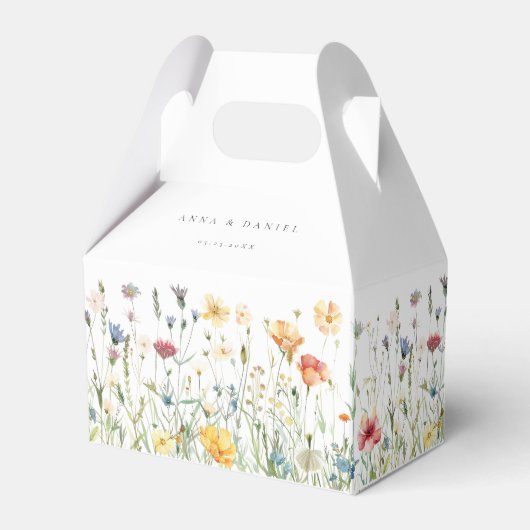 Pastel Wildflower Wedding Favor Boxes フェイバーボックス (正面サイド)