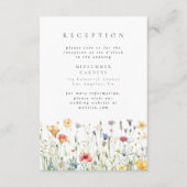Pastel Wildflower Wedding Reception Enclosure Card エンクロージャーカード (正面)