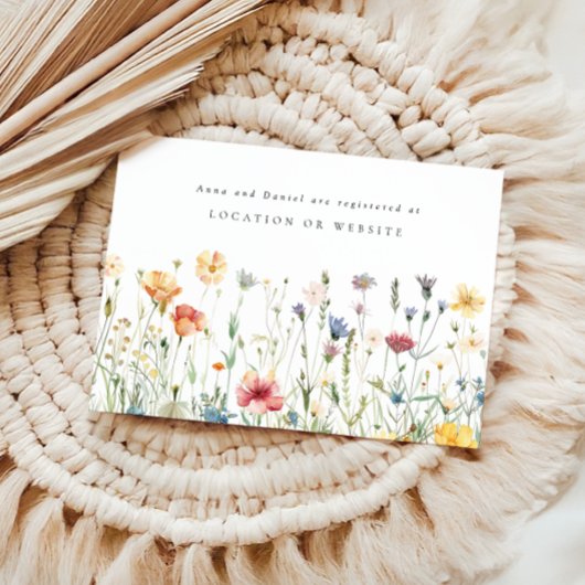Pastel Wildflower Wedding Registry Enclosure エンクロージャーカード