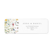 Pastel Wildflower Wedding Return Address ラベル (正面)