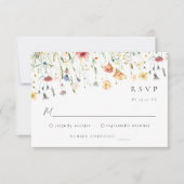 Pastel Wildflower Wedding RSVP Card (正面)