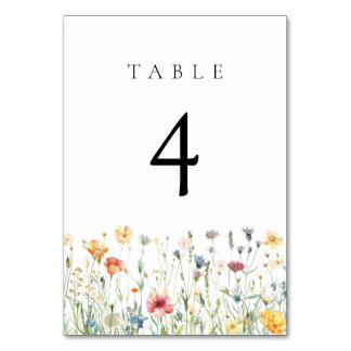 Pastel Wildflower Wedding Table Number テーブルナンバー