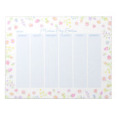 Pastel Wildflower Weekly Planner Notepad in Blue ノートパッド (正面)