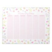 Pastel Wildflower Weekly Planner Notepad in Pink ノートパッド (正面)