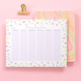 Pastel Wildflower Weekly Planner Notepad in Purple ノートパッド