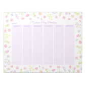 Pastel Wildflower Weekly Planner Notepad in Purple ノートパッド (正面)