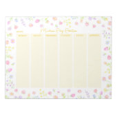 Pastel Wildflower Weekly Planner Notepad in Yellow ノートパッド (正面)