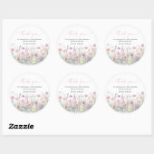 Pastel Wildflowers Baby Shower ラウンドシール (シート)