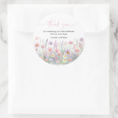 Pastel Wildflowers Baby Shower ラウンドシール (バッグ)