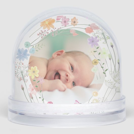 pastel wildflowers Baptism thank you  (正面)