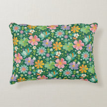 Pastel Wildflowers In Pink Purple Orange And Green