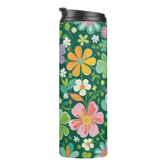 Pastel Wildflowers In Pink Purple Orange And Green タンブラー (回転右)
